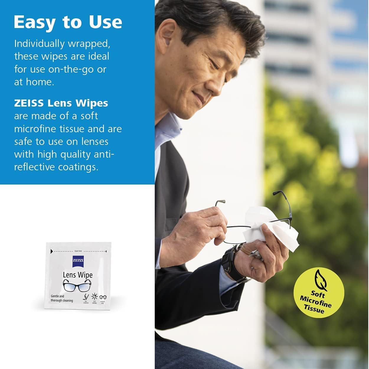 ZEISS Pre-Moistened Lens Cleaning Wipes - 24hrsmart